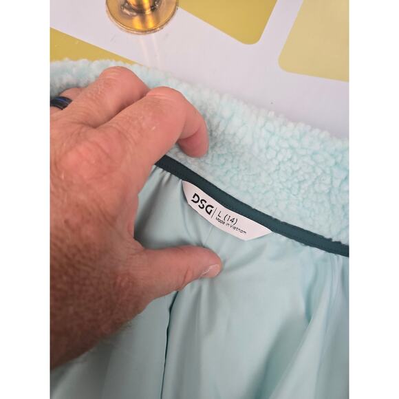 DSG Cozy Fleece‎ Full Zip Girls Large Sherpa Shoreside Blue - Picture 12 of 16